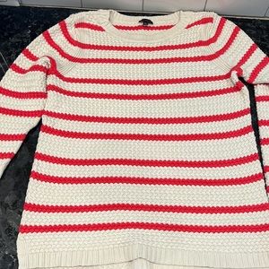 Talbots red and cream stripe sweater size m